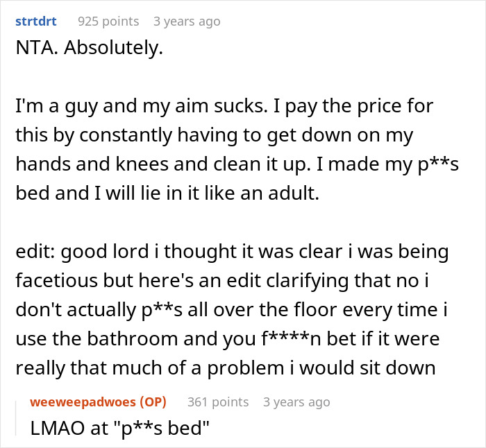 “The Bathroom Floor Was Suddenly Always Wet”: BF Keeps Missing The Toilet, GF Gets Resourceful