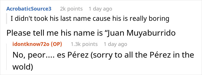 “You Could Hear A Pin Drop”: Wife Calls In-Laws’ Last Name ‘Boring’ Without Thinking Before Speaking “You Could Hear A Pin Drop”: Wife Calls In-Laws’ Last Name ‘Boring’ Without Thinking Before Speaking