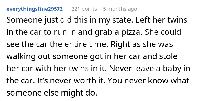 Mom Is Puzzled Whether It’s Ever OK To Leave Kids In The Car, Asks The Internet For Advice Mom Is Puzzled Whether It’s Ever OK To Leave Kids In The Car, Asks The Internet For Advice