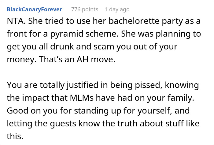 "My Life Was Ruined Because Of An MLM": Woman Livid At Hen Party After Guest Tries MLM Pitch