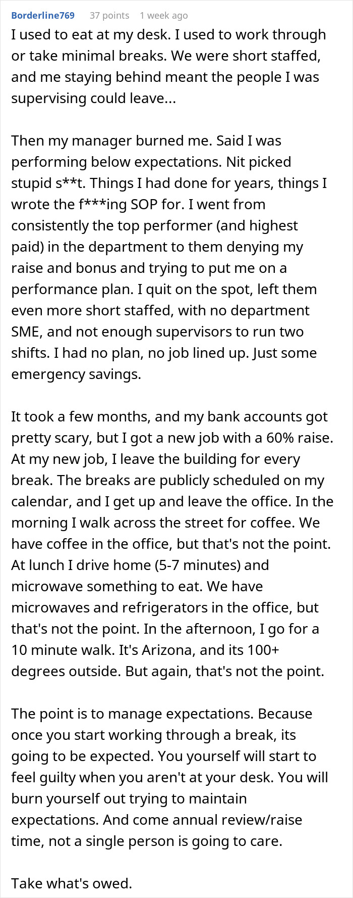 Employee Has Lunch Break At 12:40, It Renders The Boss Livid, Who Texts Them To Return Employee Has Lunch Break At 12:40, It Renders The Boss Livid, Who Texts Them To Return