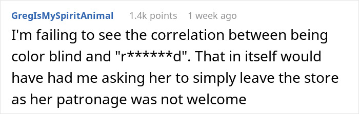 'Karen' Makes Fun Of Employee For Being Colorblind, He Makes Sure She Regrets It 'Karen' Makes Fun Of Employee For Being Colorblind, He Makes Sure She Regrets It