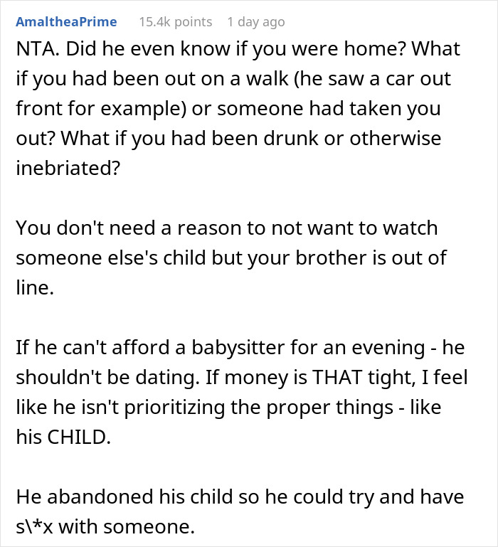 Guy Discovers His Niece On His Doorstep After Clearly Refusing To Babysit Her 