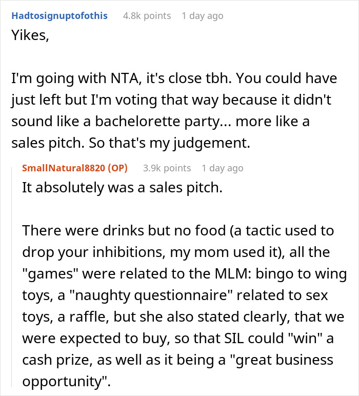 "My Life Was Ruined Because Of An MLM": Woman Livid At Hen Party After Guest Tries MLM Pitch "My Life Was Ruined Because Of An MLM": Woman Livid At Hen Party After Guest Tries MLM Pitch