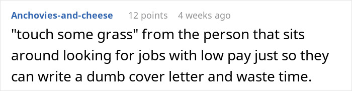 “Touch Some Grass, Please”: Job Applicant Hits Back At Insulting Job Offer With Cover Letter