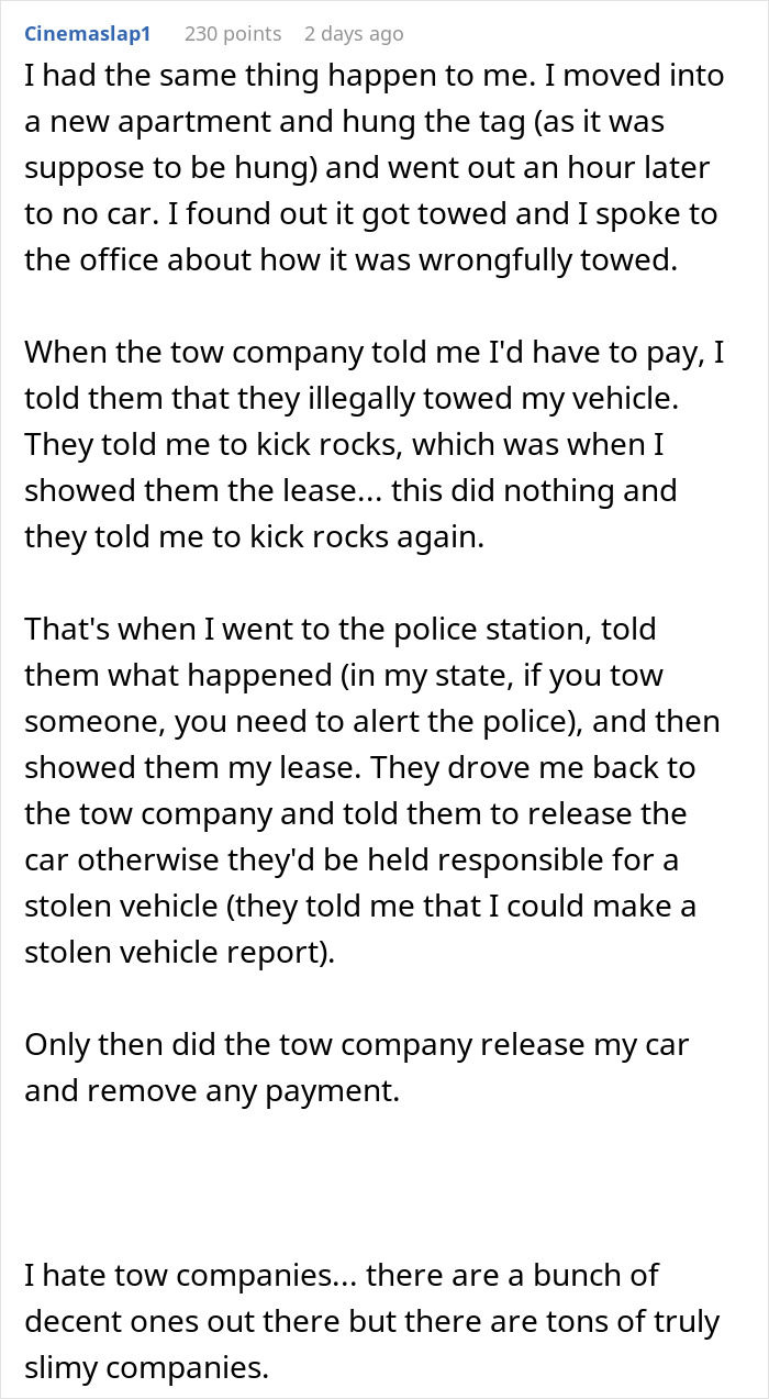"The Employee Spit In His Face": GF Gets Revenge On Tow Company That Wrongfully Towed Her BF's Car