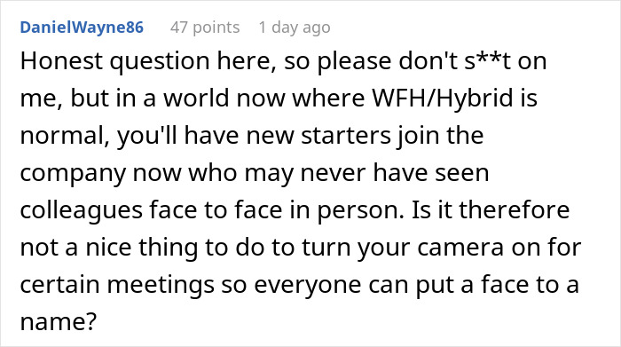 Boss Asks For Cameras To Be On And Full Engagement During Online Meets, One Worker “Delivers” Boss Asks For Cameras To Be On And Full Engagement During Online Meets, One Worker “Delivers”