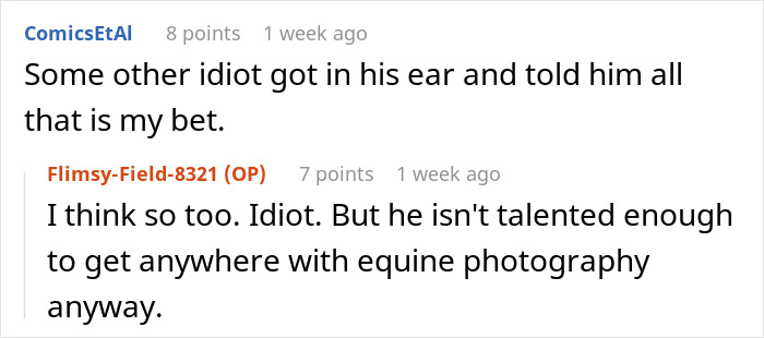 Photographer Thinks He’s Entitled To $1000 And Free Specialized Training, Gets Reality Check Photographer Thinks He’s Entitled To $1000 And Free Specialized Training, Gets Reality Check