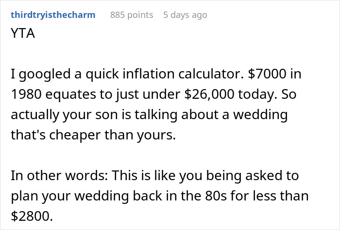 Dad Wants Son To Throw A Wedding For Under $10k Like He Did In The ‘80s, Gets Brought Back To 2023