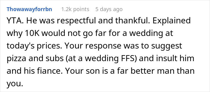 Dad Wants Son To Throw A Wedding For Under $10k Like He Did In The ‘80s, Gets Brought Back To 2023
