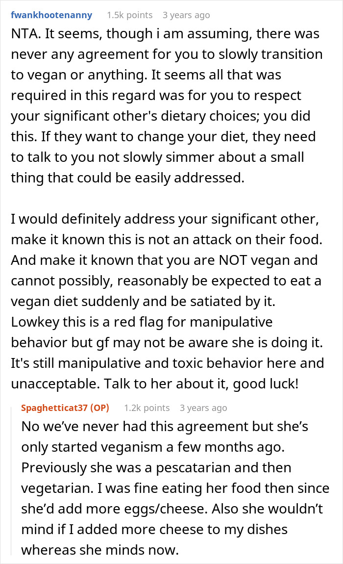 “AITA For Adding Meat To My Girlfriend’s Vegan Dishes?”