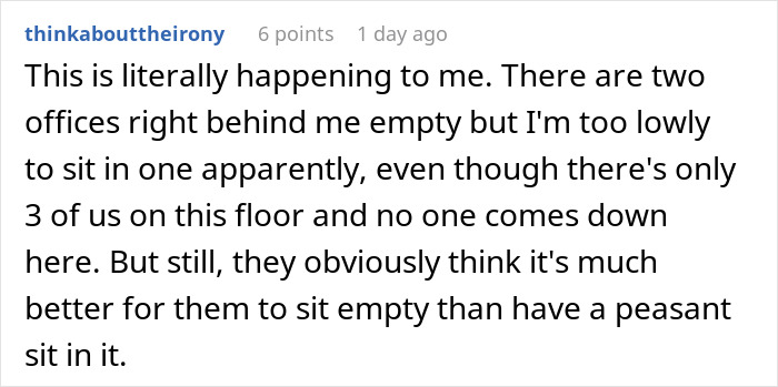 Worker Realizes How Lowly They’re Regarded After Getting Humiliated Over A Better Office Desk Worker Realizes How Lowly They’re Regarded After Getting Humiliated Over A Better Office Desk