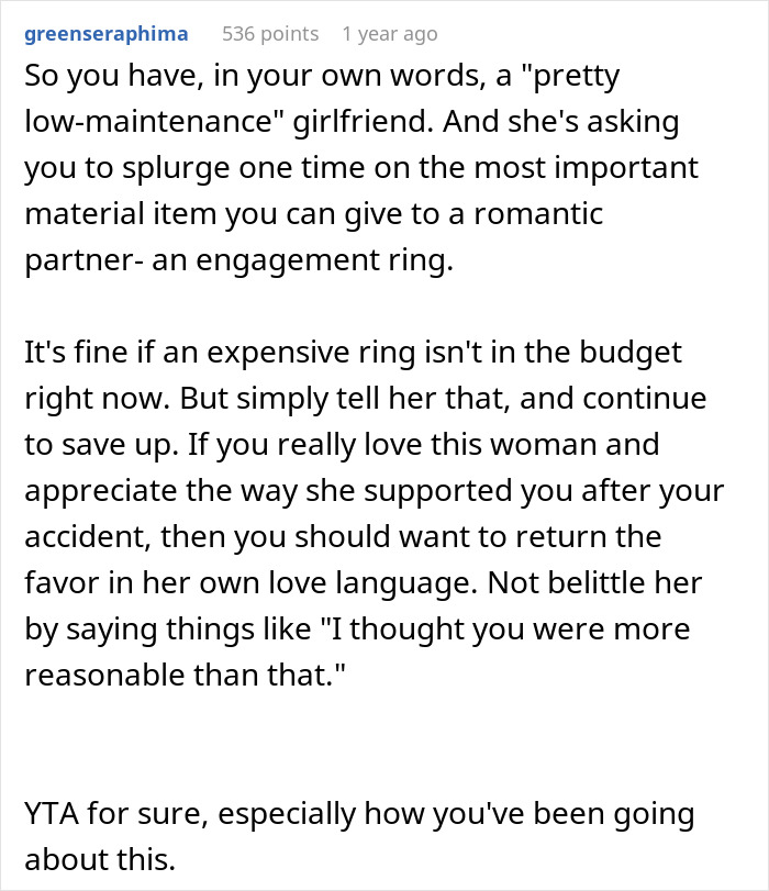 Guy Refuses To Spend $10k On An Engagement Ring, Gets A Reality Check Online Guy Refuses To Spend $10k On An Engagement Ring, Gets A Reality Check Online