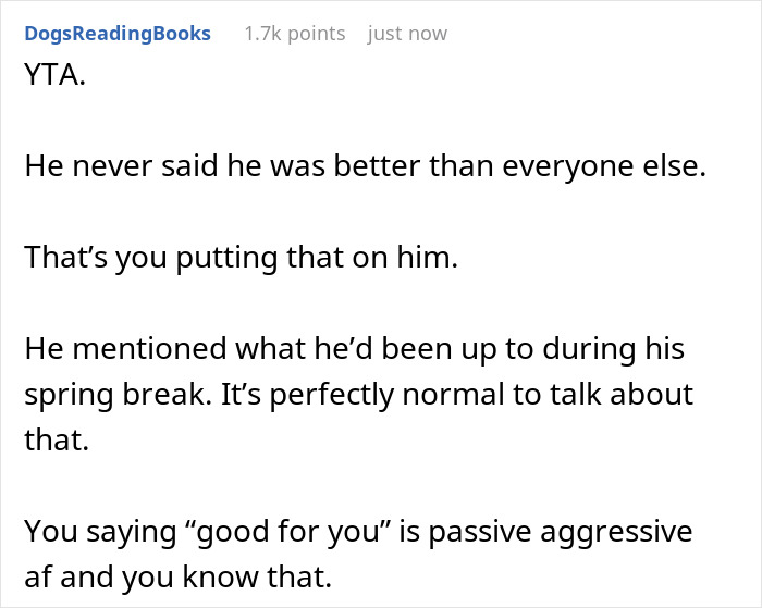 “Am I A [Jerk] For Telling Someone That His ‘Achievement’ Just Meant That He Had Rich Parents?”