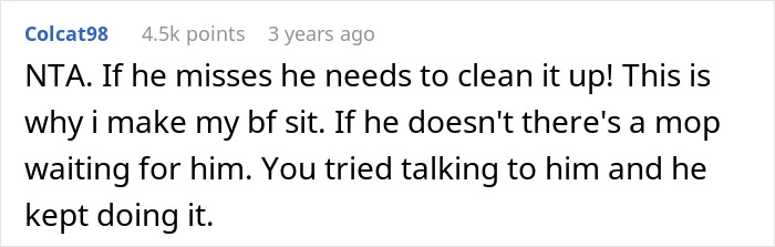 “The Bathroom Floor Was Suddenly Always Wet”: BF Keeps Missing The Toilet, GF Gets Resourceful
