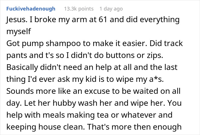 19 Y.O. Says No To Taking Care Of Mom Post Wrist Surgery, Asks If She’s A Jerk