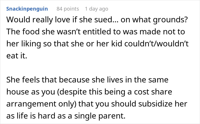 “I Put Veggies In My Food To Stop My Roommate’s Kid From Eating It. Mom Threatens Legal Action” “I Put Veggies In My Food To Stop My Roommate’s Kid From Eating It. Mom Threatens Legal Action”