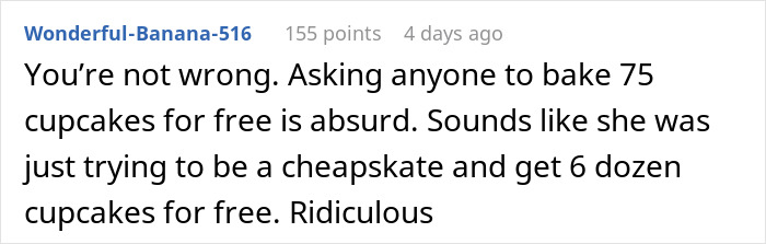 Relative Thinks 9-Year-Old “Shouldn’t Expect Payment” For 75 Cupcakes, Gets Called Out By Mom Relative Thinks 9-Year-Old “Shouldn’t Expect Payment” For 75 Cupcakes, Gets Called Out By Mom