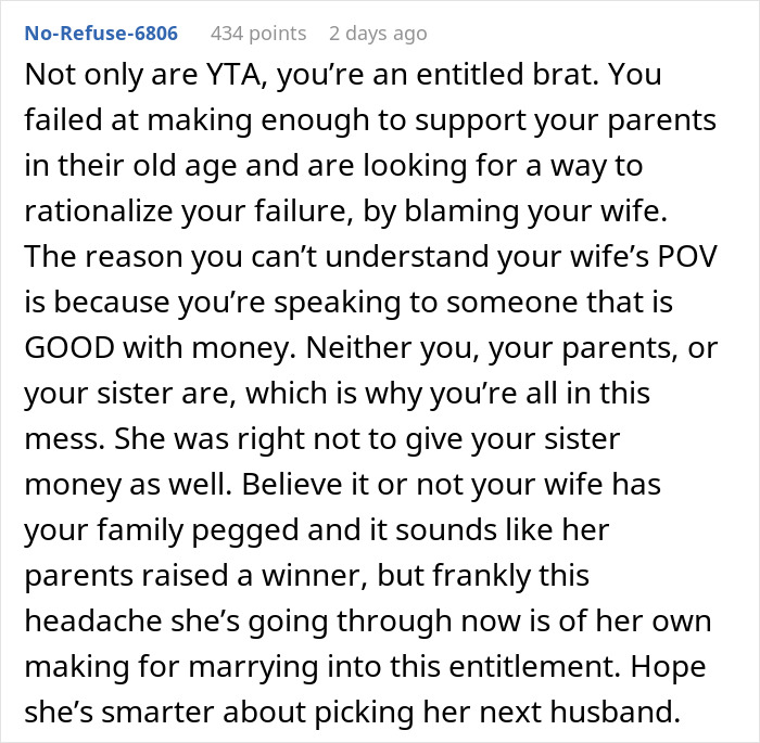 Husband Mad At Wife For Not Giving His Parents Money, Gets Wake-Up Call From The Internet Husband Mad At Wife For Not Giving His Parents Money, Gets Wake-Up Call From The Internet