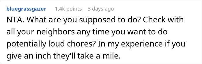 Neighbors Ask Woman To Stop Vacuuming At Noon, She Refuses And Turns To The Internet For Advice Neighbors Ask Woman To Stop Vacuuming At Noon, She Refuses And Turns To The Internet For Advice