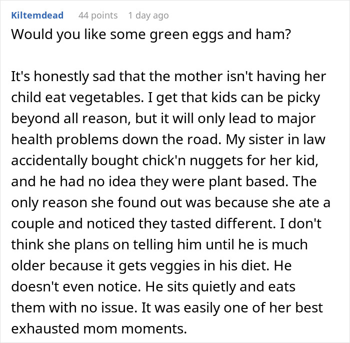 “I Put Veggies In My Food To Stop My Roommate’s Kid From Eating It. Mom Threatens Legal Action” “I Put Veggies In My Food To Stop My Roommate’s Kid From Eating It. Mom Threatens Legal Action”