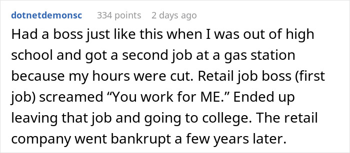 'Bosszilla' Livid His Part-Time Employee Got A Second Job And Isn't As Available Now 'Bosszilla' Livid His Part-Time Employee Got A Second Job And Isn't As Available Now