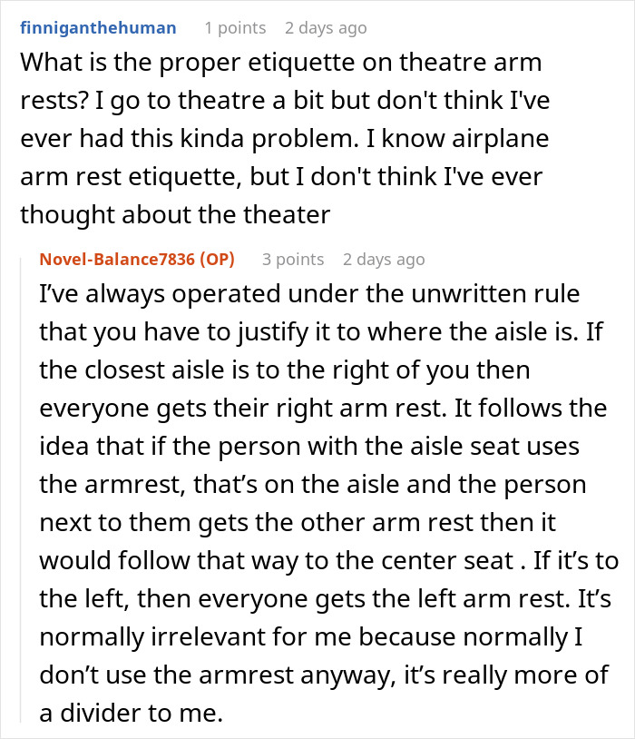 Woman Wreaks Petty Revenge On Fellow Theatergoer After Continuously Getting Elbowed During The Show Woman Wreaks Petty Revenge On Fellow Theatergoer After Continuously Getting Elbowed During The Show