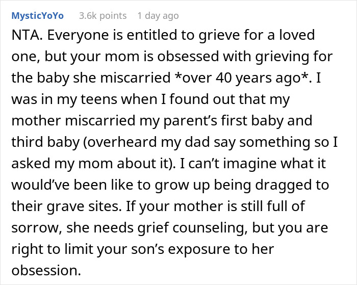 Woman Had To Visit Mom’s Miscarriage Grave All Her Youth, Loses It When Her Kid Gets Forced Too