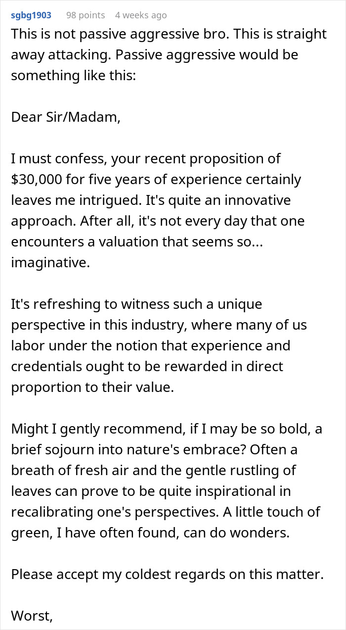 “Touch Some Grass, Please”: Job Applicant Hits Back At Insulting Job Offer With Cover Letter