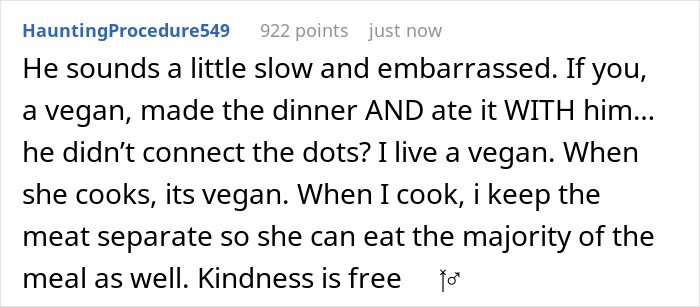 Husband Gets The Silent Treatment After Partner Finds Out The Dinner He Ate Was Vegan Husband Gets The Silent Treatment After Partner Finds Out The Dinner He Ate Was Vegan