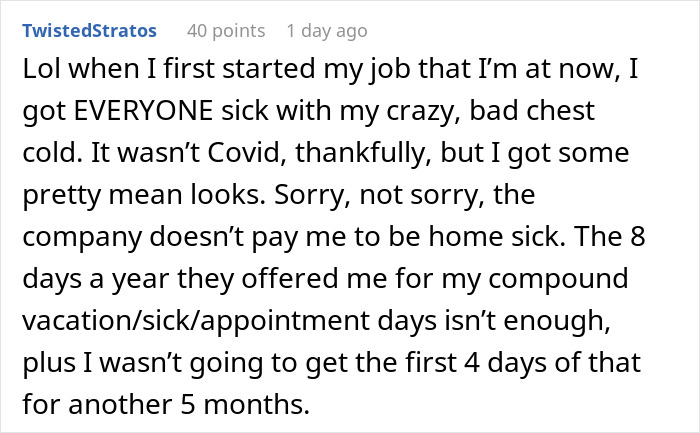Boss Doesn’t Believe Employee Is Actually Sick, Demands She Come In, Gets Karma Served Boss Doesn’t Believe Employee Is Actually Sick, Demands She Come In, Gets Karma Served