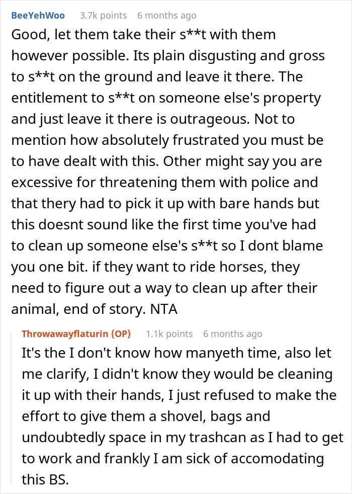 Entitled Horse Rider Made To Literally Scoop Horse Dung Into Her Backpack After Being Caught By Landowner Entitled Horse Rider Made To Literally Scoop Horse Dung Into Her Backpack After Being Caught By Landowner