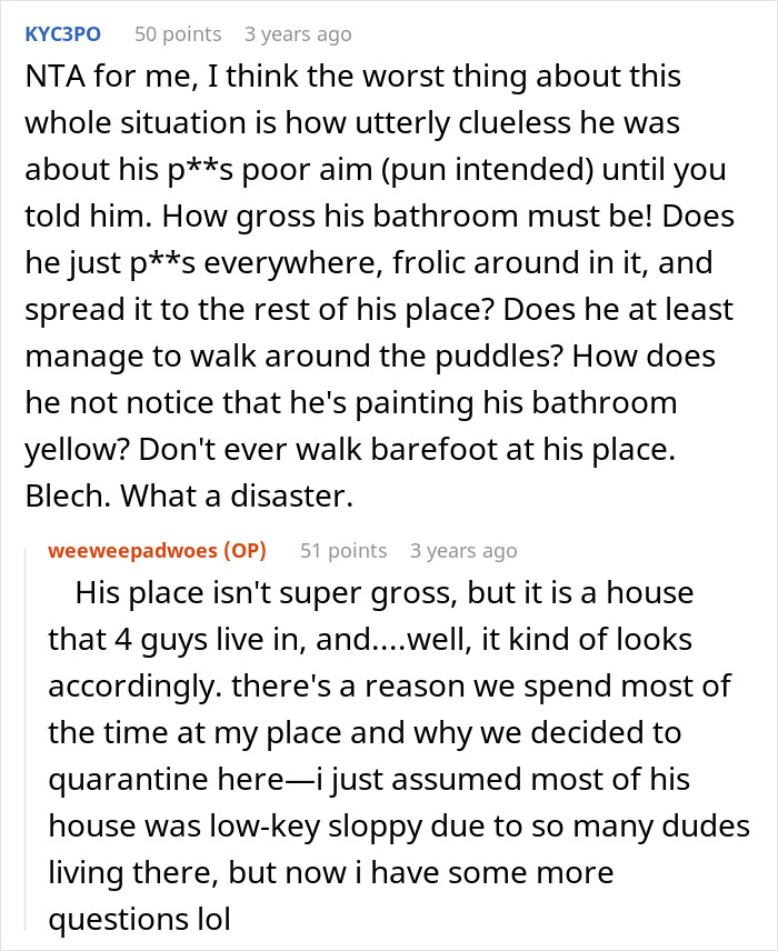 “The Bathroom Floor Was Suddenly Always Wet”: BF Keeps Missing The Toilet, GF Gets Resourceful “The Bathroom Floor Was Suddenly Always Wet”: BF Keeps Missing The Toilet, GF Gets Resourceful