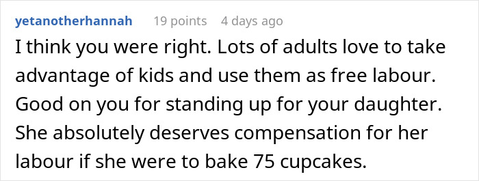 Relative Thinks 9-Year-Old “Shouldn’t Expect Payment” For 75 Cupcakes, Gets Called Out By Mom Relative Thinks 9-Year-Old “Shouldn’t Expect Payment” For 75 Cupcakes, Gets Called Out By Mom