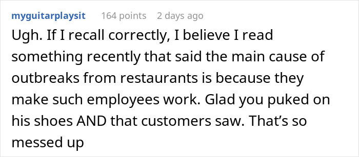 Teenager Maliciously Complies With Manager’s Request To Come Into Work While Sick, Throws Up