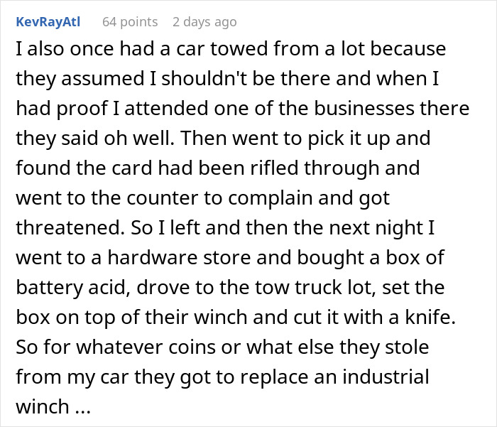 "The Employee Spit In His Face": GF Gets Revenge On Tow Company That Wrongfully Towed Her BF's Car