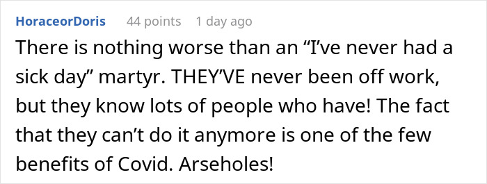 Boss Doesn’t Believe Employee Is Actually Sick, Demands She Come In, Gets Karma Served Boss Doesn’t Believe Employee Is Actually Sick, Demands She Come In, Gets Karma Served