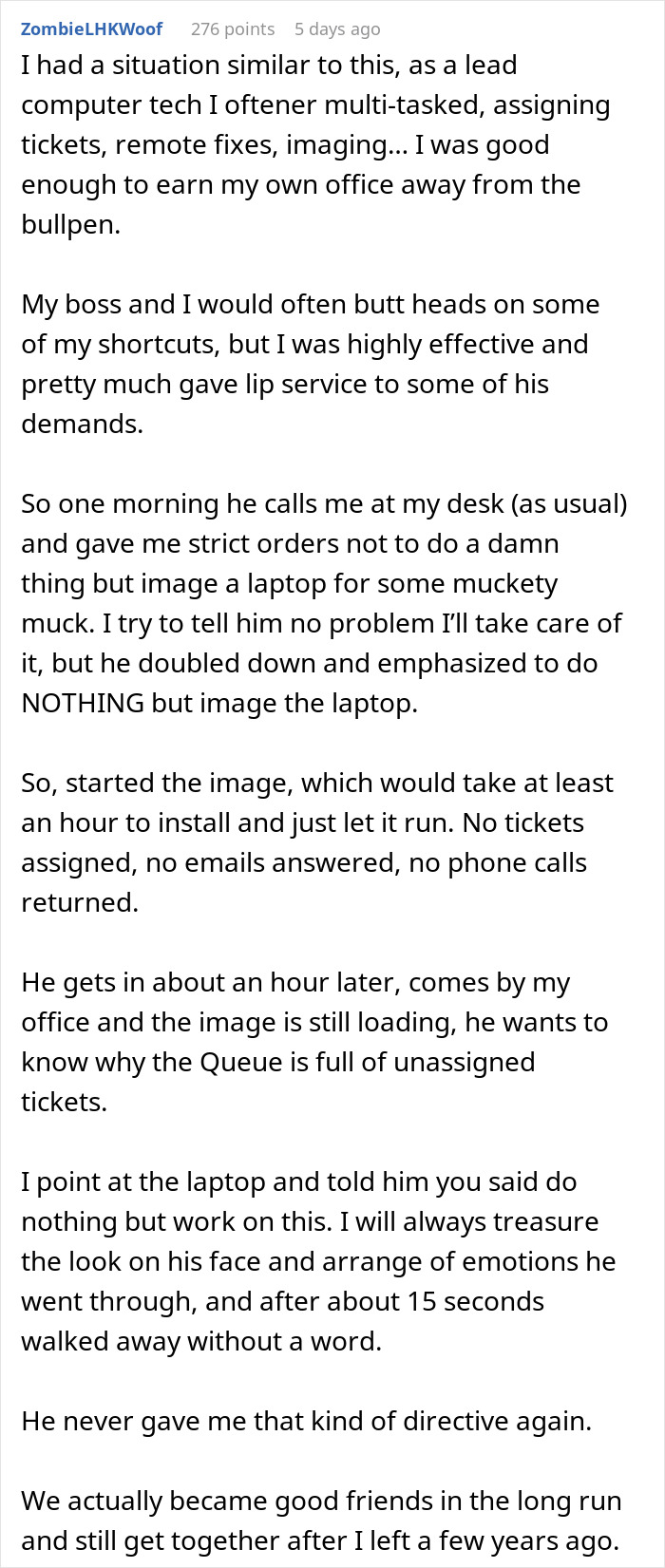 Employee Engages In Malicious Compliance To Show Their Superior That Micromanaging Is Not The Answer Employee Engages In Malicious Compliance To Show Their Superior That Micromanaging Is Not The Answer