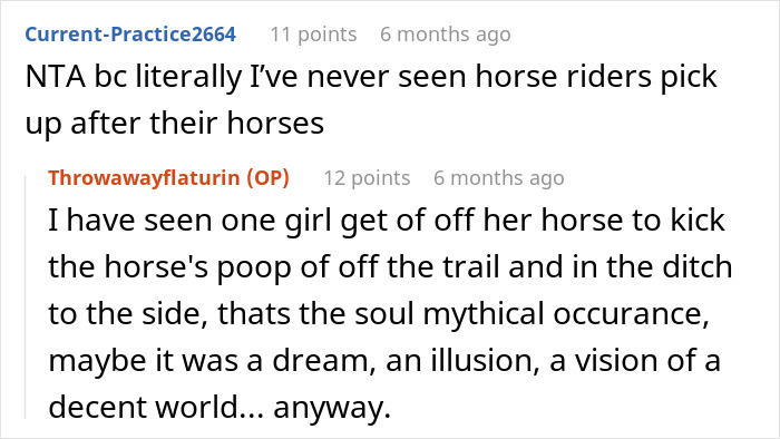 Entitled Horse Rider Made To Literally Scoop Horse Dung Into Her Backpack After Being Caught By Landowner Entitled Horse Rider Made To Literally Scoop Horse Dung Into Her Backpack After Being Caught By Landowner