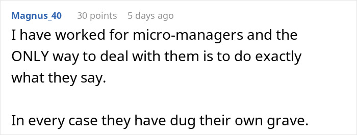 Employee Engages In Malicious Compliance To Show Their Superior That Micromanaging Is Not The Answer Employee Engages In Malicious Compliance To Show Their Superior That Micromanaging Is Not The Answer