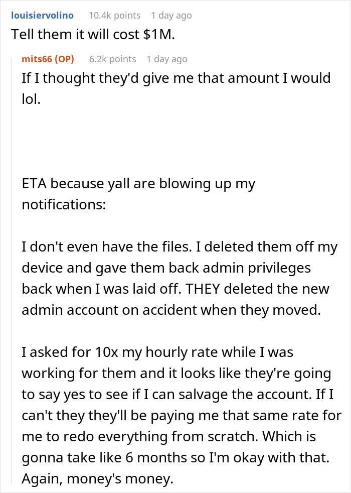 Person Gets Axed 30 Mins Before Clocking Out, A Year Later Is Offered Cash To Get Back Vital Files Person Gets Axed 30 Mins Before Clocking Out, A Year Later Is Offered Cash To Get Back Vital Files