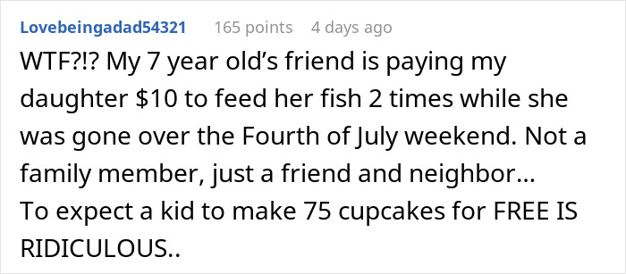 Relative Thinks 9-Year-Old “Shouldn’t Expect Payment” For 75 Cupcakes, Gets Called Out By Mom Relative Thinks 9-Year-Old “Shouldn’t Expect Payment” For 75 Cupcakes, Gets Called Out By Mom