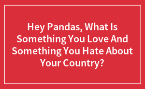Hey Pandas, What Is Something You Love And Something You Hate About Your Country?