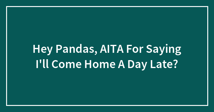 Hey Pandas, AITA For Saying I’ll Come Home A Day Late? (Closed)