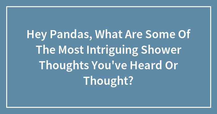 Hey Pandas, What Are Some Of The Most Intriguing Shower Thoughts You’ve Heard Or Thought? (Closed)