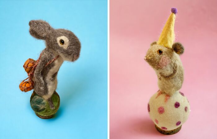 I Create Animal And Botanical Sculptures From Wool And Felt (8 Pics)