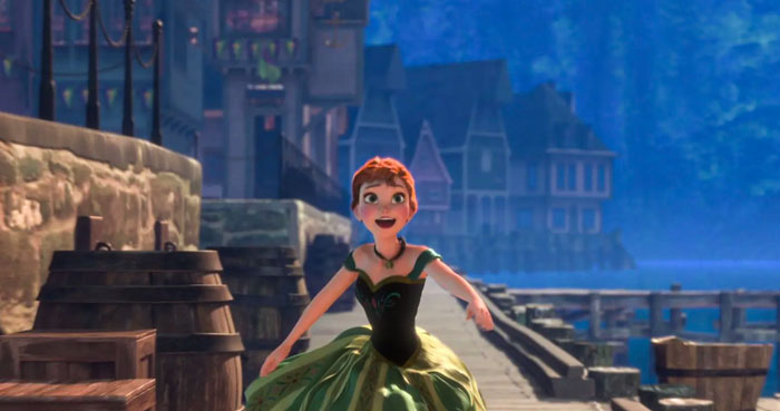 Anna running and feeling happy 