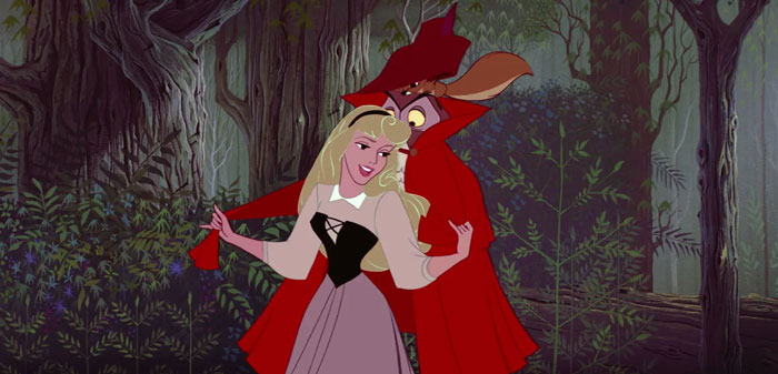 Aurora and animals in the forest