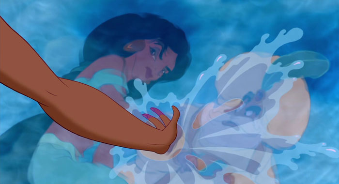 Jasmine splashing water 