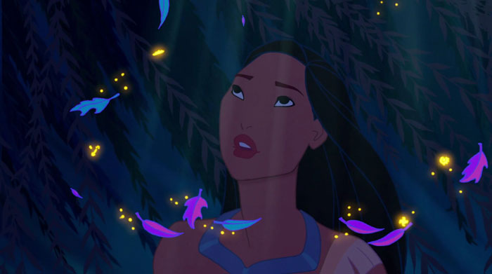 Pocahontas in a forest